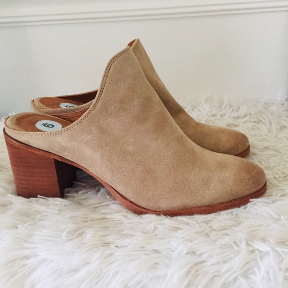 New Frye Suede Heeled Naomi Mules - Picture 3 of 9